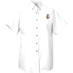 Soil Release Button Down SS Poplin Shirt - Ladies'
