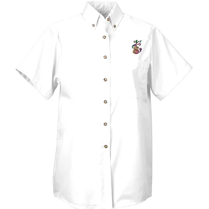 Soil Release Button Down SS Poplin Shirt - Ladies'