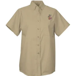 Soil Release Button Down SS Poplin Shirt - Ladies'