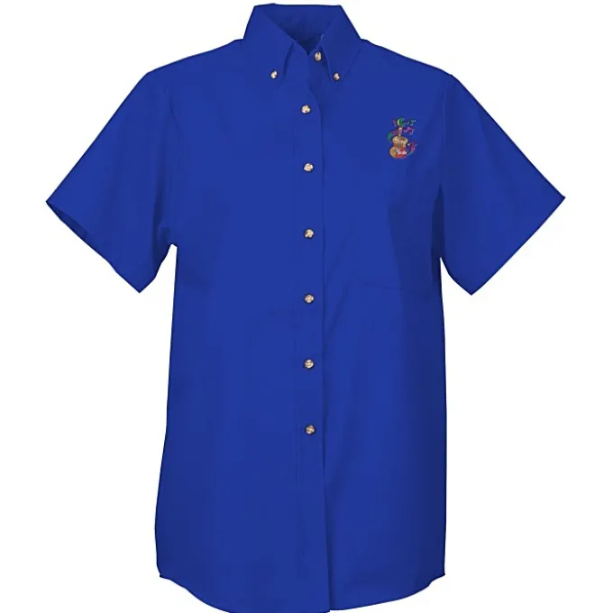 Soil Release Button Down SS Poplin Shirt - Ladies'