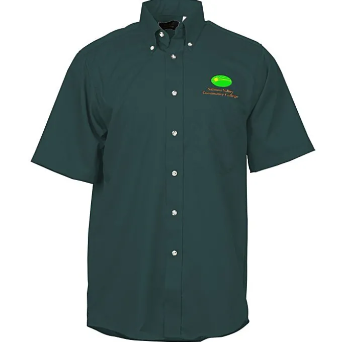 Soil Release Button Down SS Poplin Shirt - Men's - 24 hr