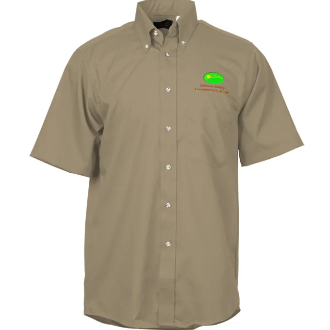 Soil Release Button Down SS Poplin Shirt - Men's - 24 hr