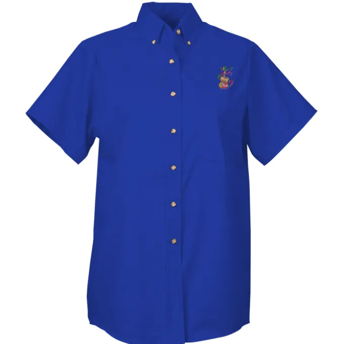 Soil Release Button Down SS Poplin Shirt - Ladies' - 24 hr