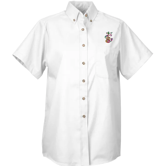 Soil Release Button Down SS Poplin Shirt - Ladies' - 24 hr
