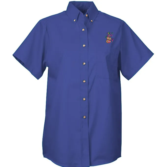 Soil Release Button Down SS Poplin Shirt - Ladies' - 24 hr