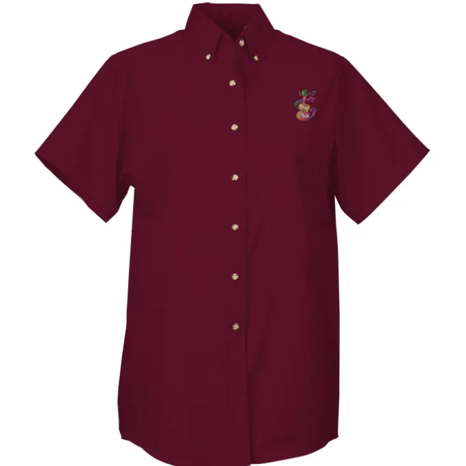 Soil Release Button Down SS Poplin Shirt - Ladies' - 24 hr