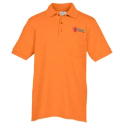 Soil Release Jersey Knit Pocket Polo - Men's