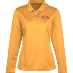 Spin Dye Long Sleeve Pique Polo - Ladies' - Embroidered