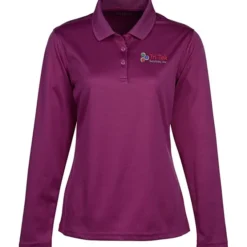 Spin Dye Long Sleeve Pique Polo - Ladies' - Embroidered