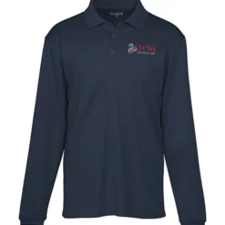 Spin Dye Long Sleeve Pique Polo - Men's - Embroidered