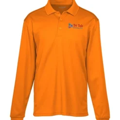 Spin Dye Long Sleeve Pique Polo - Men's - Embroidered