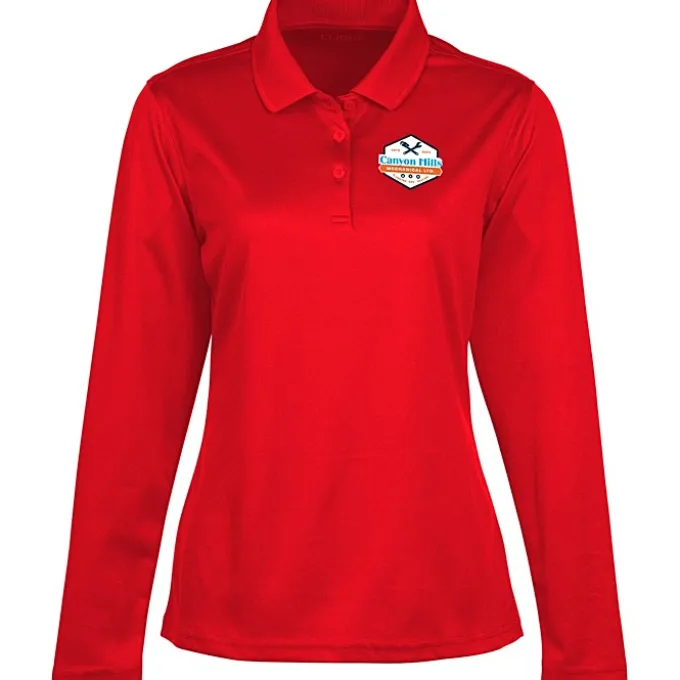 Spin Dye Long Sleeve Pique Polo - Ladies' - Full Color