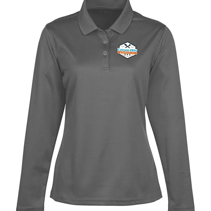 Spin Dye Long Sleeve Pique Polo - Ladies' - Full Color