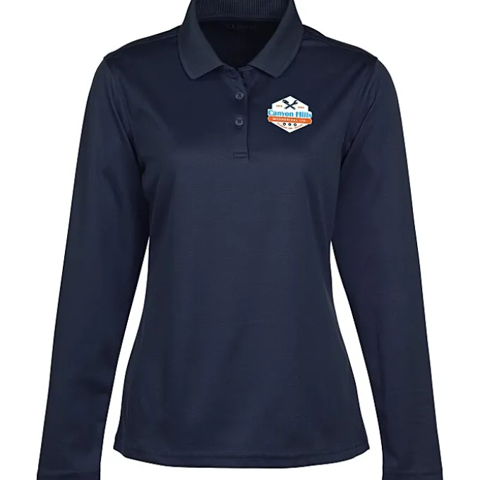 Spin Dye Long Sleeve Pique Polo - Ladies' - Full Color