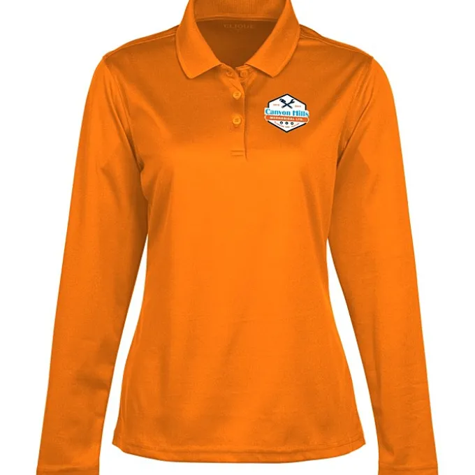 Spin Dye Long Sleeve Pique Polo - Ladies' - Full Color