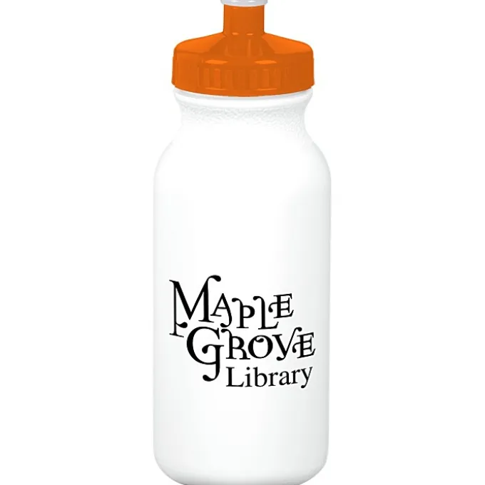 Sport Bottle with Push Pull Lid - 20 oz - White