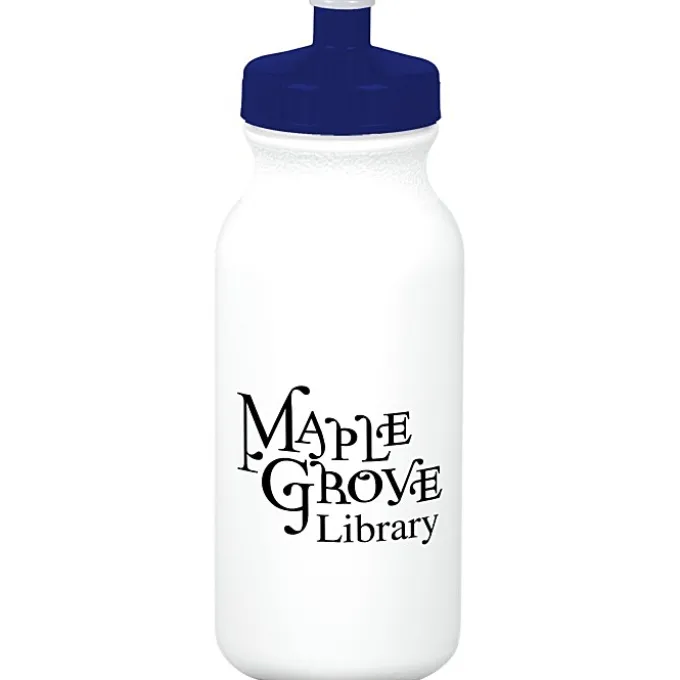 Sport Bottle with Push Pull Lid - 20 oz - White