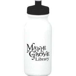 Sport Bottle with Push Pull Lid - 20 oz - White