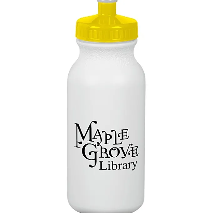 Sport Bottle with Push Pull Lid - 20 oz - White