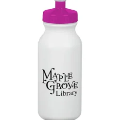 Sport Bottle with Push Pull Lid - 20 oz - White