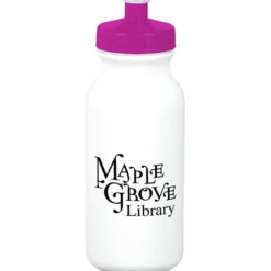 Sport Bottle with Push Pull Lid - 20 oz - White