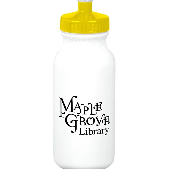Sport Bottle with Push Pull Lid - 20 oz - White