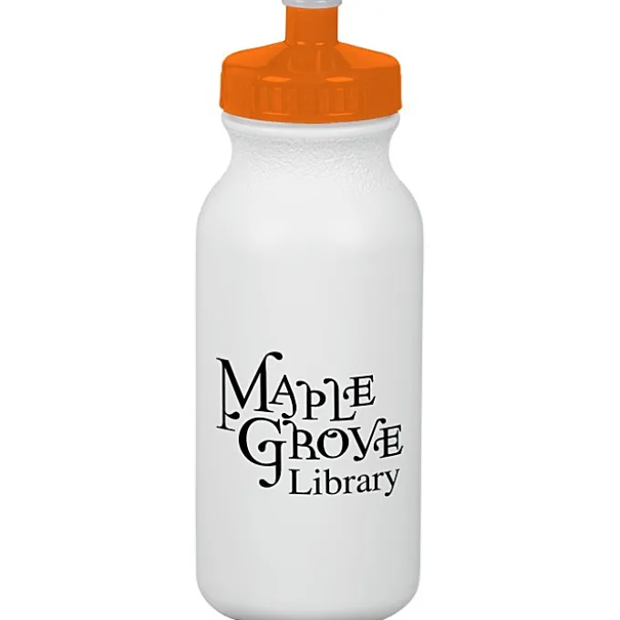 Sport Bottle with Push Pull Lid - 20 oz - White