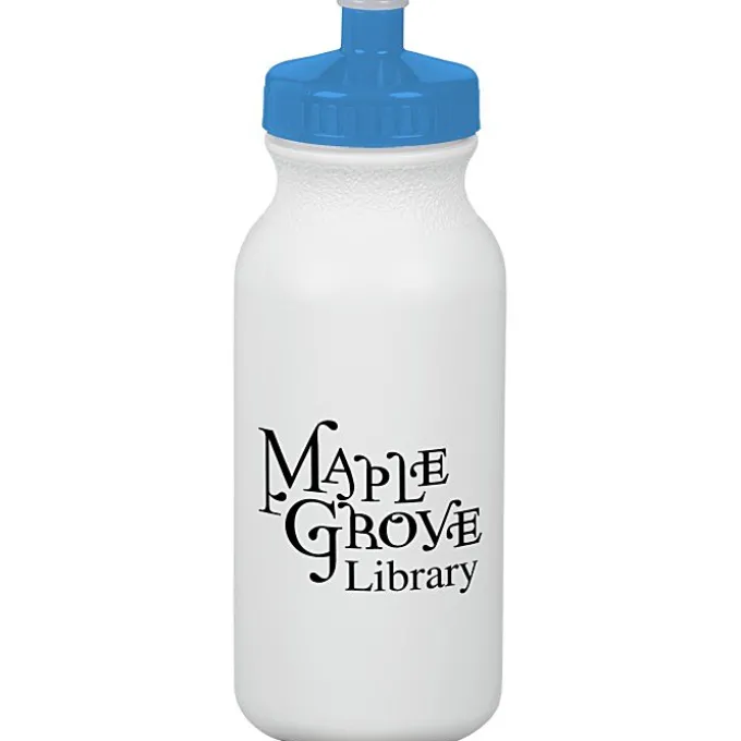 Sport Bottle with Push Pull Lid - 20 oz - White