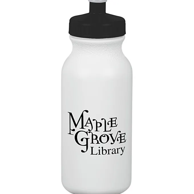 Sport Bottle with Push Pull Lid - 20 oz - White