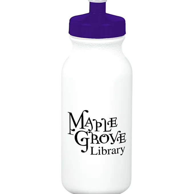 Sport Bottle with Push Pull Lid - 20 oz - White