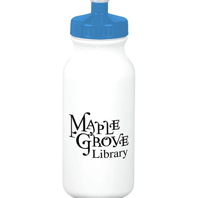 Sport Bottle with Push Pull Lid - 20 oz - White
