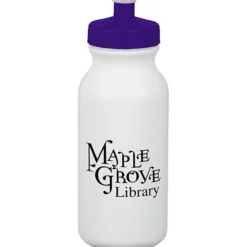 Sport Bottle with Push Pull Lid - 20 oz - White