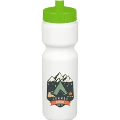 Sport Bottle with Push Pull Lid - 28 oz - White - Full Color