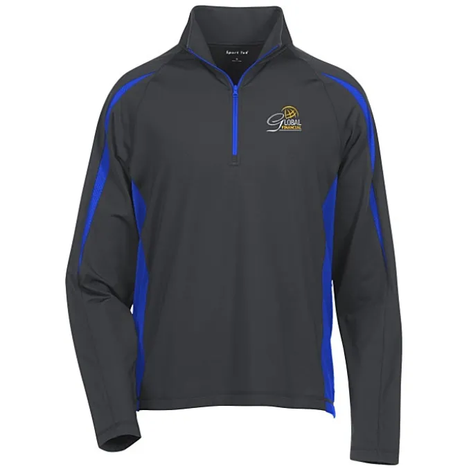 Sport-Wick Stretch 1/2-Zip Colorblock Pullover - Men's - Embroidered - 24 hr