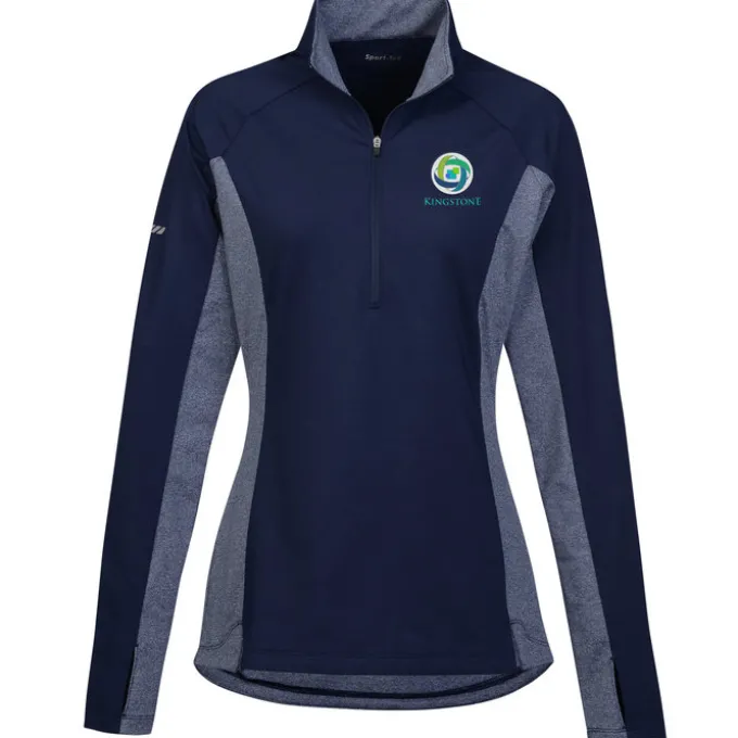 Sport-Wick Stretch 1/2-Zip Heather Colorblock Pullover - Ladies'