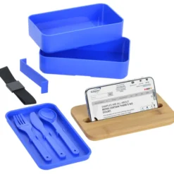 Stackable Bento Lunch Set with Phone Stand Lid