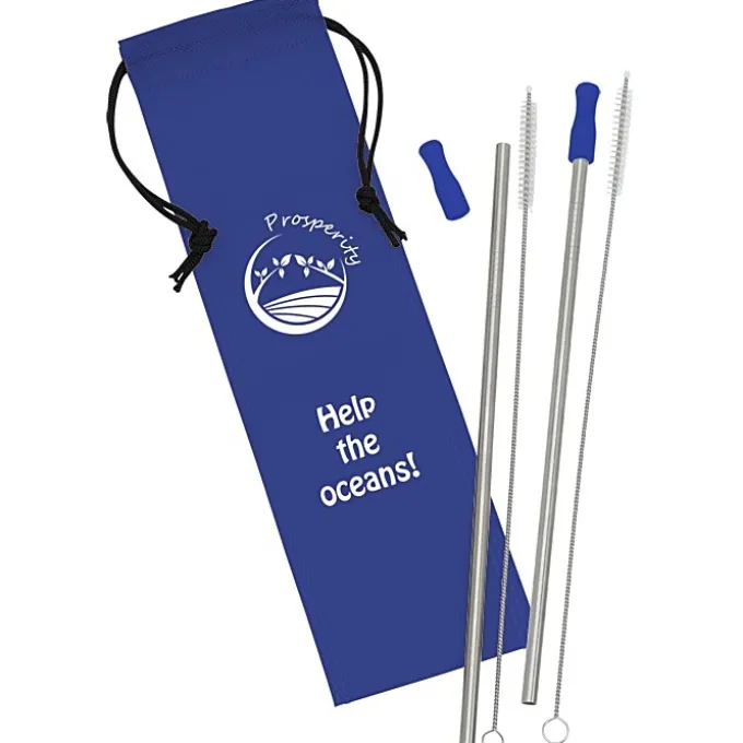 Stainless Steel Straw Set - 2 Pack