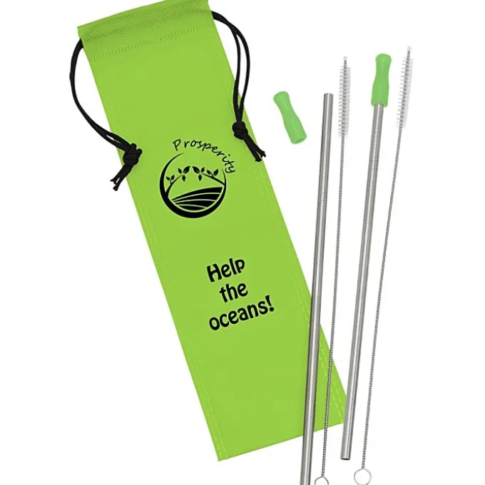Stainless Steel Straw Set - 2 Pack - 24 hr