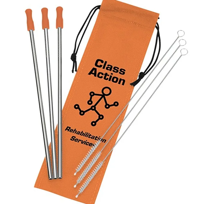 Stainless Steel Straw Set - 3-pack - 24 hr