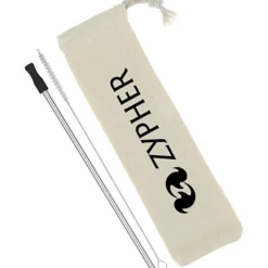 Stainless Straw Set in Cotton Pouch - 1 Pack - 24 hr