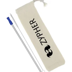 Stainless Straw Set in Cotton Pouch - 1 Pack - 24 hr
