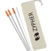 Stainless Straw Set in Cotton Pouch - 3 Pack - 24 hr