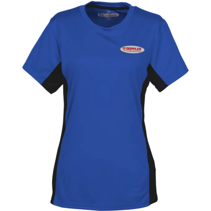 Stain Release Performance Colorblock T-Shirt - Ladies' - Embroidered
