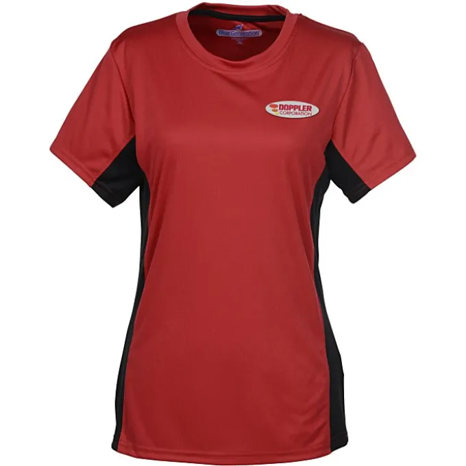 Stain Release Performance Colorblock T-Shirt - Ladies' - Embroidered
