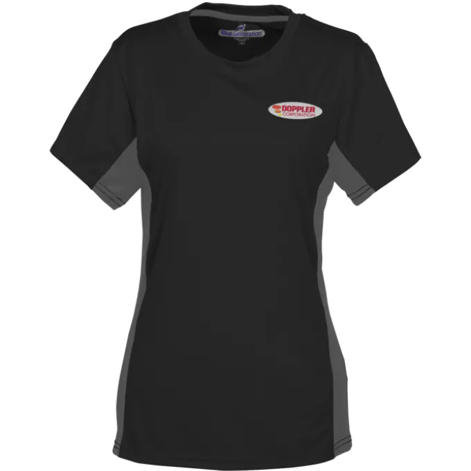 Stain Release Performance Colorblock T-Shirt - Ladies' - Embroidered