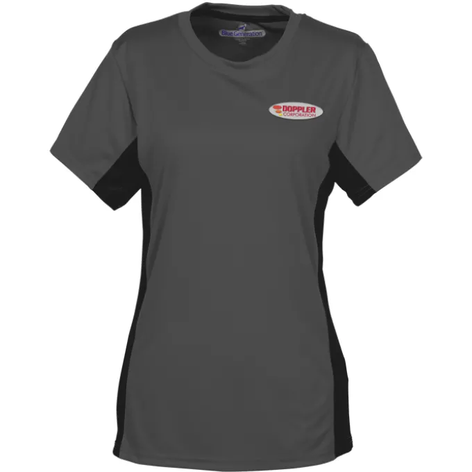 Stain Release Performance Colorblock T-Shirt - Ladies' - Embroidered