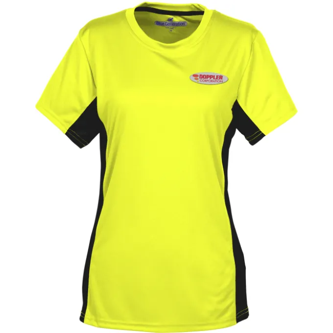 Stain Release Performance Colorblock T-Shirt - Ladies' - Embroidered