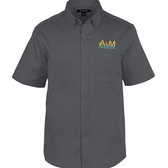 Stain Repel Short Sleeve Twill Shirt - Men's