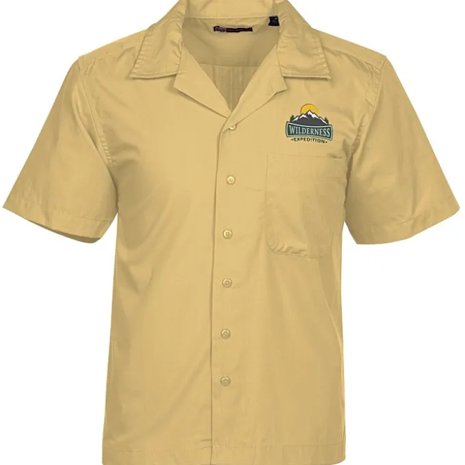 Stain Resist Poplin Camp Shirt - Men's