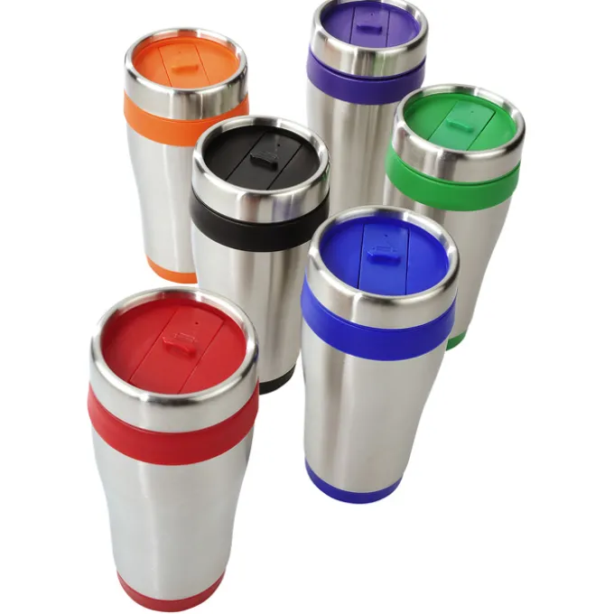 Steel Tumbler with Color Trim - 16 oz - 24 hr